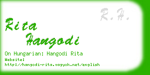 rita hangodi business card